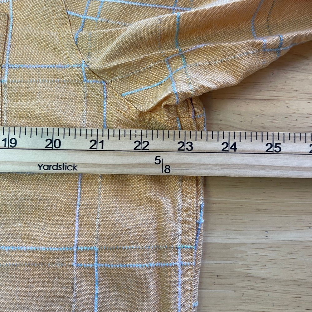The Territory Ahead Mens M Button Up Cotton + Rayon Long Sleeve Yellow Check - Picture 5 of 9